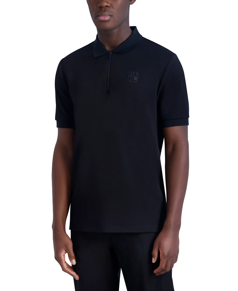 Karl Lagerfeld Paris Men's Performance Solid Cuff Polo Shirt