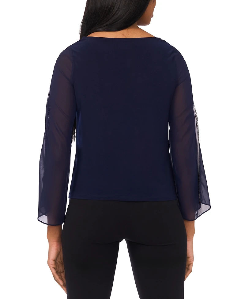 Msk Petite Pull-On Cowl Neck Top
