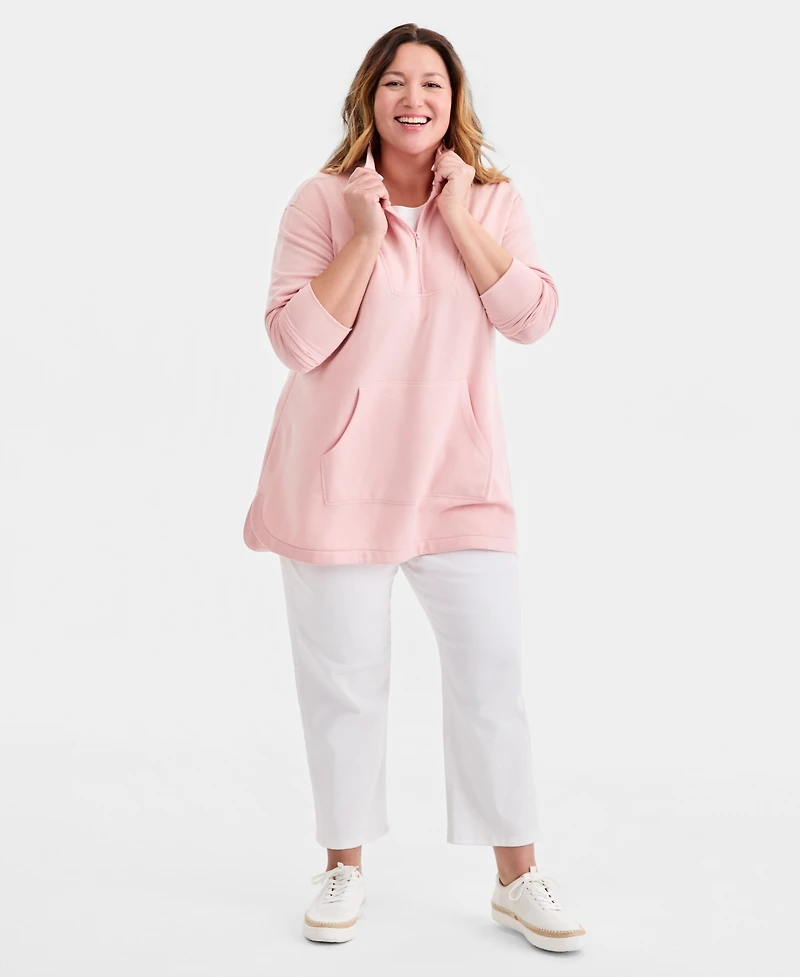 Style & Co Plus Quarter-Zip Top, Exclusively at Macy's