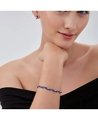 Spero London Braided Rope Sterling Silver Beaded Chain Bracelet