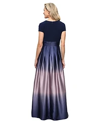 Sl Fashions Petite V-Neck Long Ball Gown
