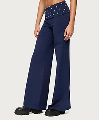 Edikted Women's Reeva Polka Dot Fold Over Pants