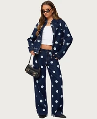 Edikted Women's Leyah Polka Dot Oversized Denim Jacket
