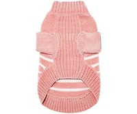 Blueberry Pet Ultra-soft Chenille Classy Striped Tutleneck Dog Sweater