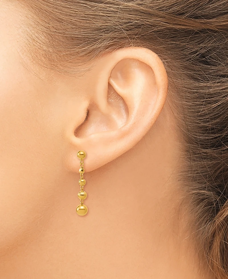 Macy's Beaded Drop Earrings in 24K Yellow Gold