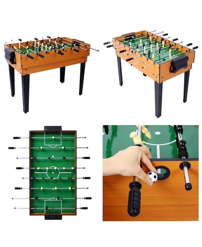 Rbied 5-in-1 Multi-Game Table with Foosball, Billiards, Ping Pong, Hockey & Basketball, Black Mdf Indoor Sports Table for Kids and Adults-Rbied