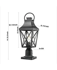 Sumyeg Textured Black Outdoor Post Light 2-Pack with Pier Mount