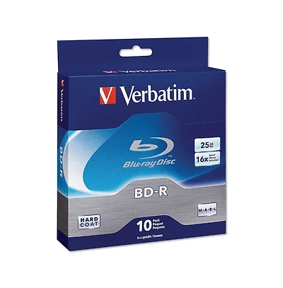 Verbatim 97238 25 Gb 16x Bd-r Blu-Ray Disc - White (10/Pack