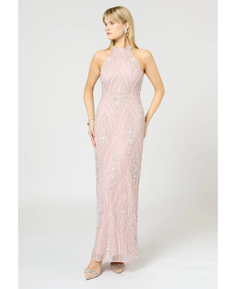 Beauut Women's Embellished Sequin Beaded Maxi Dress