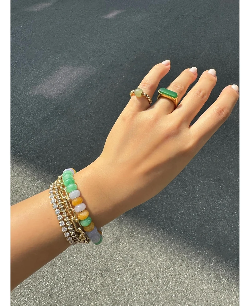 seree Lavender field Beaded jade bracelet