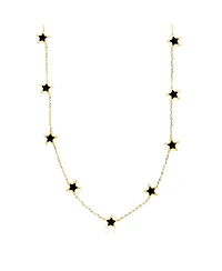 The Lovery Onyx Star Station Necklace 14K Gold