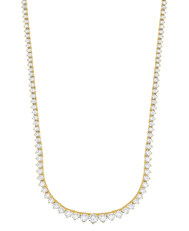 Macy's Diamond (3 ct. t.w.) Necklace in Sterling Silver with Micron Plating