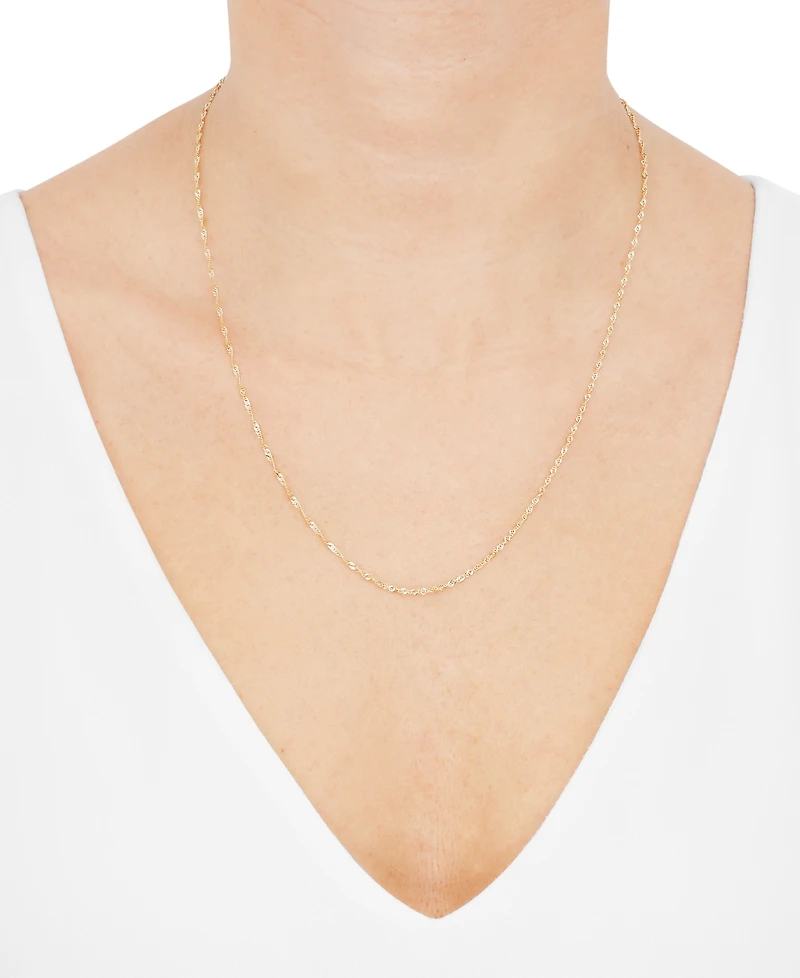Macy's Solid Singapore Chain Necklace in 14K Yellow Gold