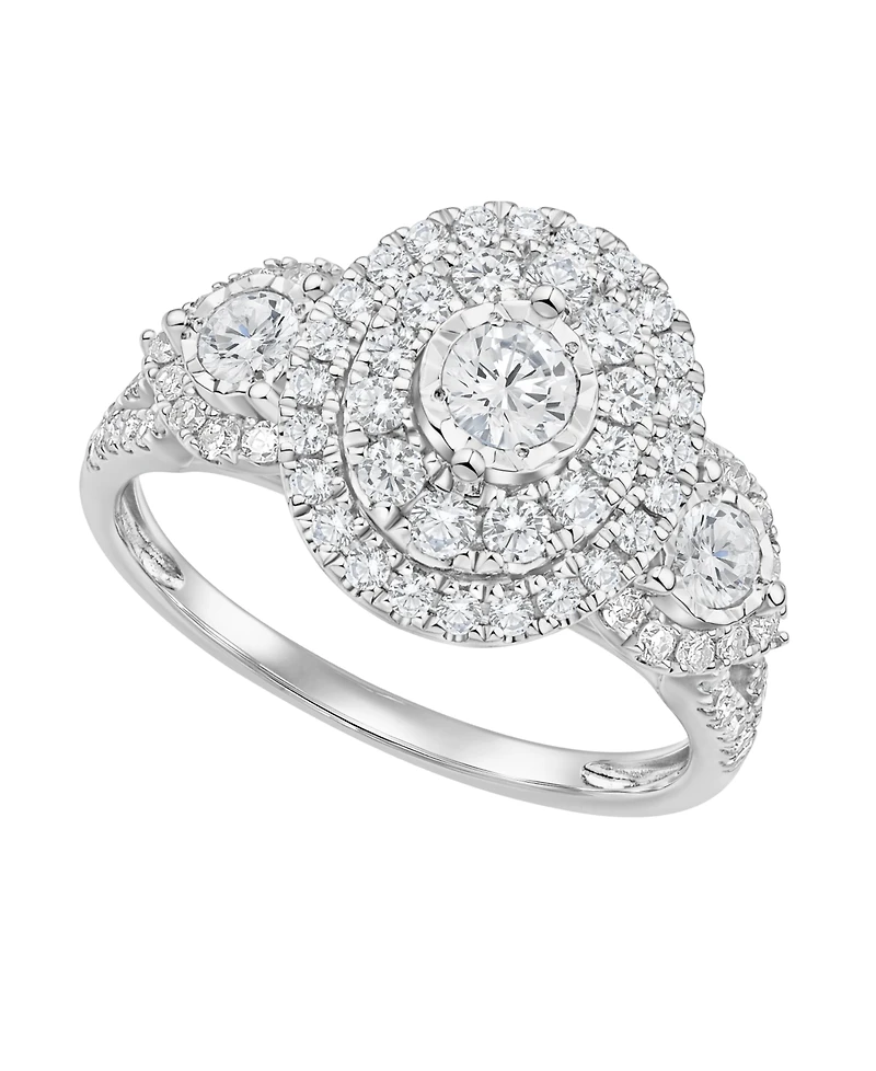 Macy's Diamond Halo Ring (1 ct. t.w.) in 10k White Gold