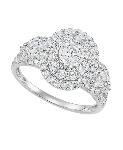 Macy's Diamond Halo Ring (1 ct. t.w.) in 10k White Gold