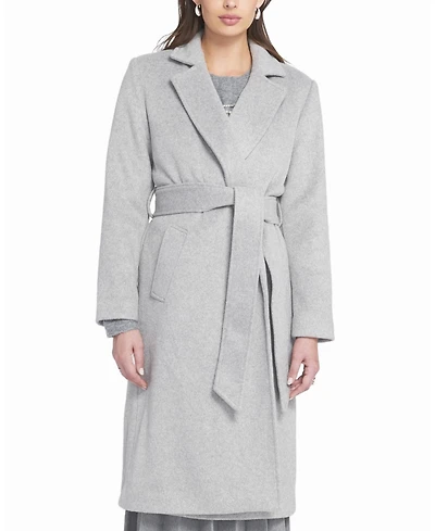 Elle Collection Women's Melton Wrap Coat Belted/Wrap
