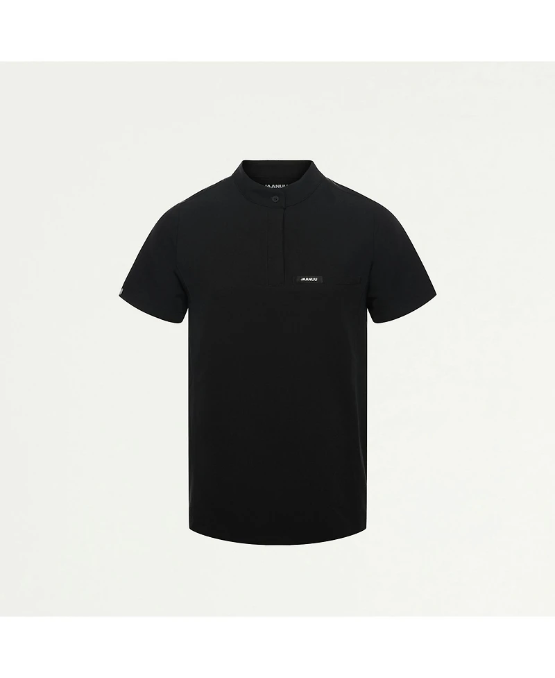 Jaanuu Women's Savi 1-Pocket Classic Banded Collar Scrub Top