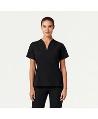 Jaanuu Plus Calix 2-Pocket Tailored V-Neck Scrub Top