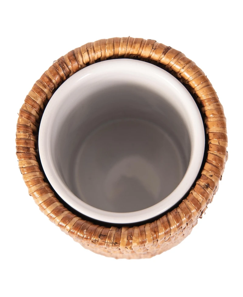 Artifacts Rattan Round Tumbler with Ceramic Insert
