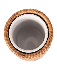 Artifacts Rattan Round Tumbler with Ceramic Insert