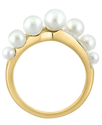 Effy Collection Freshwater Pearl (3-5mm) and Diamond (1/10 ct. t.w.) Ring in 14k Yellow Gold