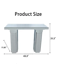 Streamdale Mirrored Console Table Bling Silver Mirror Entryway Desk Modern Rectangle Sofa Table