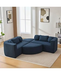 Streamdale Boneless Couch Modular Sectional Sofa 114.9" Blue