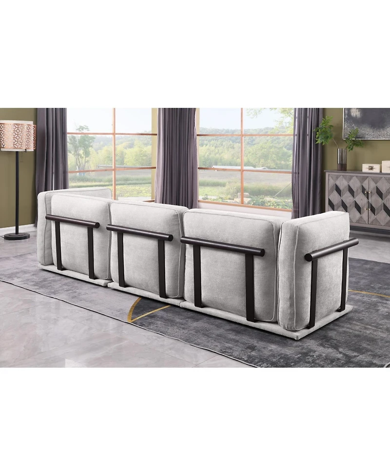 Streamdale Furniture Streamdale Modular fabric sofa set with ottomans