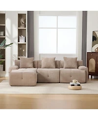 Streamdale 104.3" 4-Piece L-Shaped Upholstered Modular Sectional Sofa, Taupe