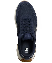 FitFlop Women's F-Mode Flow Crystal Lace-Up Denim Sneakers