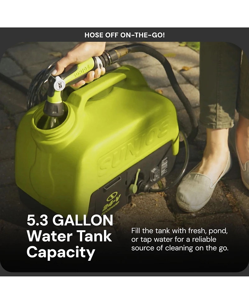 Sun Joe 24V Ionmax Cordless Sink/Shower Spray Washer Kit with Battery, WA24C-lte