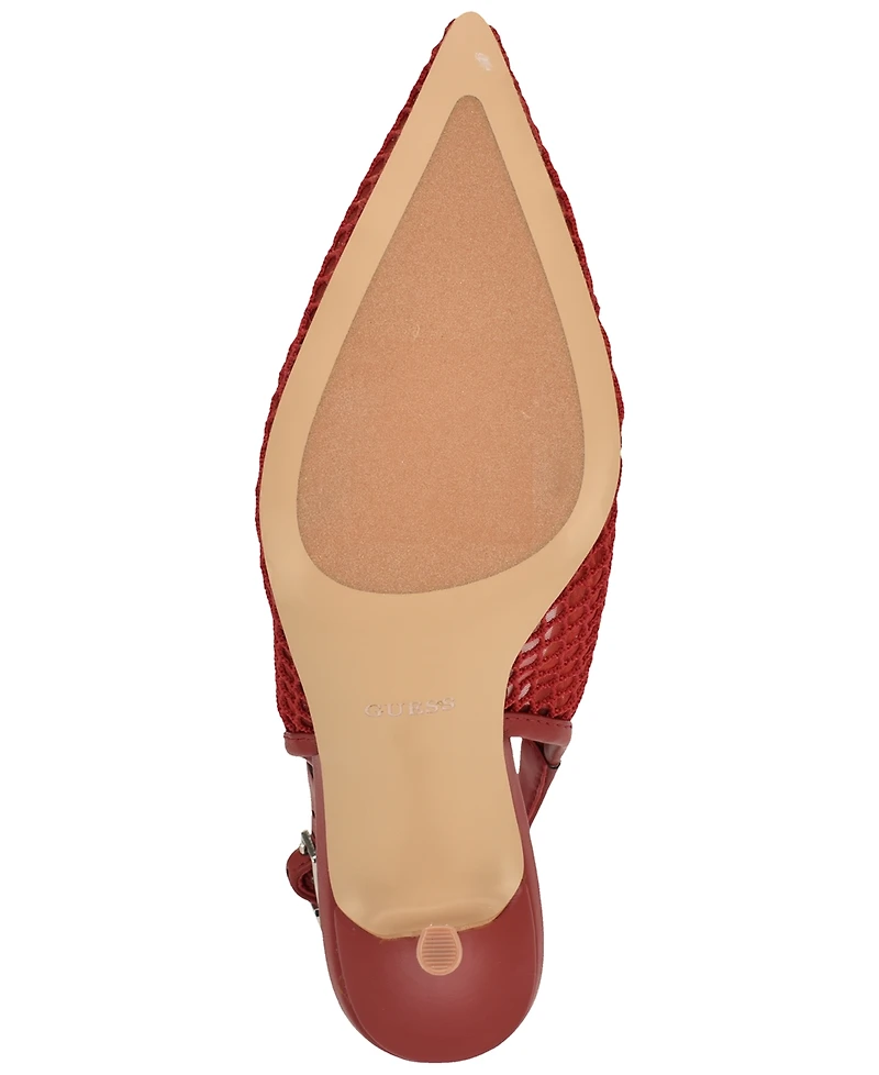 Guess Women's Pandy Mesh Pointed Toe Slingback Stiletto Pumps