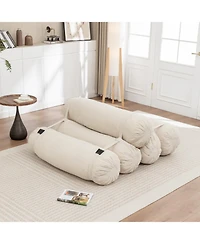 Streamdale Furniture Adjustable Corduroy Floor Sofa with Straps for Versatile Configurations