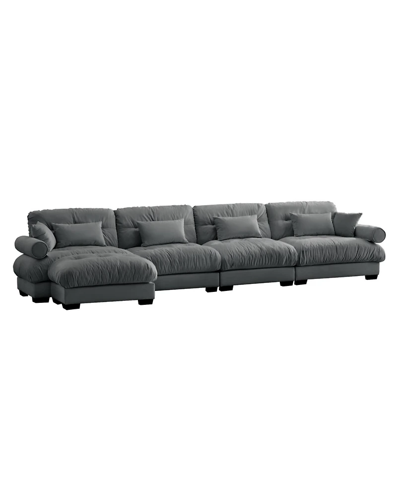 Streamdale Furniture L-Shaped Cloud Sofa, Convertible 4-Seater Modular Couch