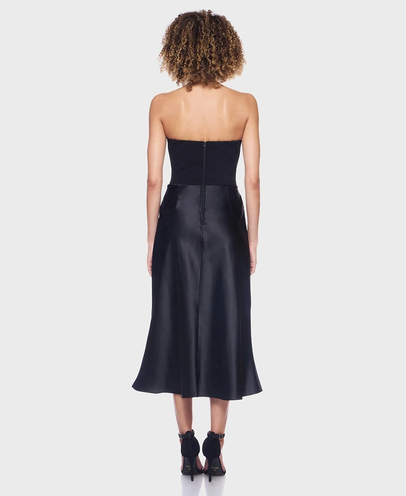 Alex & Sophia Juniors' Strapless Scoop Neck Midi Dress