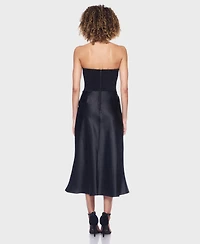 Alex & Sophia Juniors' Strapless Scoop Neck Midi Dress
