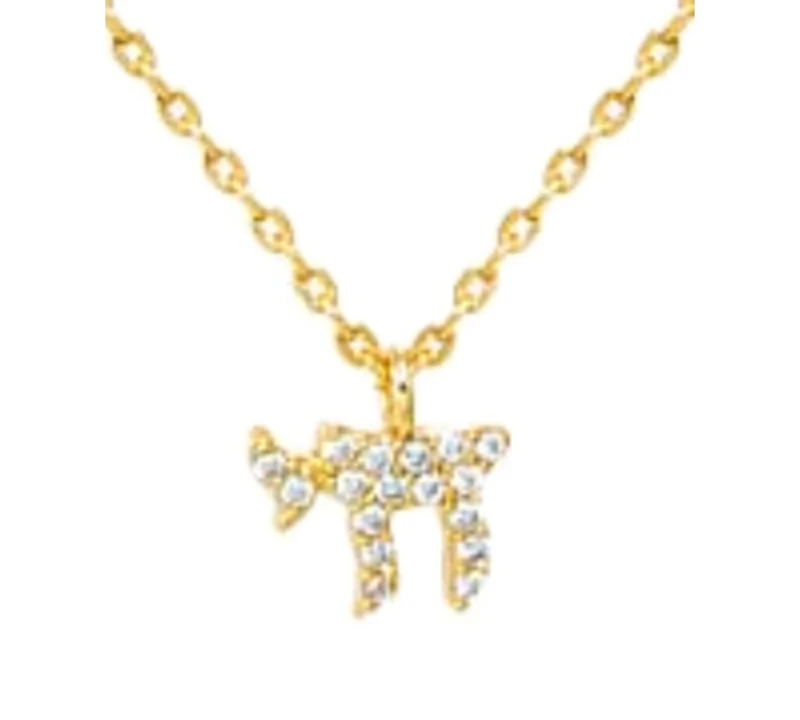 by Adina Eden Mini Pave Gold Plated Chain Pendant Necklace