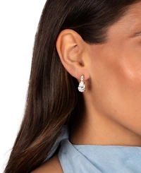 by Adina Eden Fancy Cubic Zirconia Gold Plated Marquise X Pear Dangle Stud Earrings