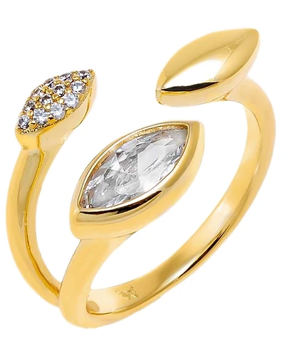 by Adina Eden Cubic Zirconia Gold Plated Pave Marquise Stone Ring