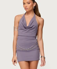 Edikted Women's Kylah Backless Chain Belt Mini Dress