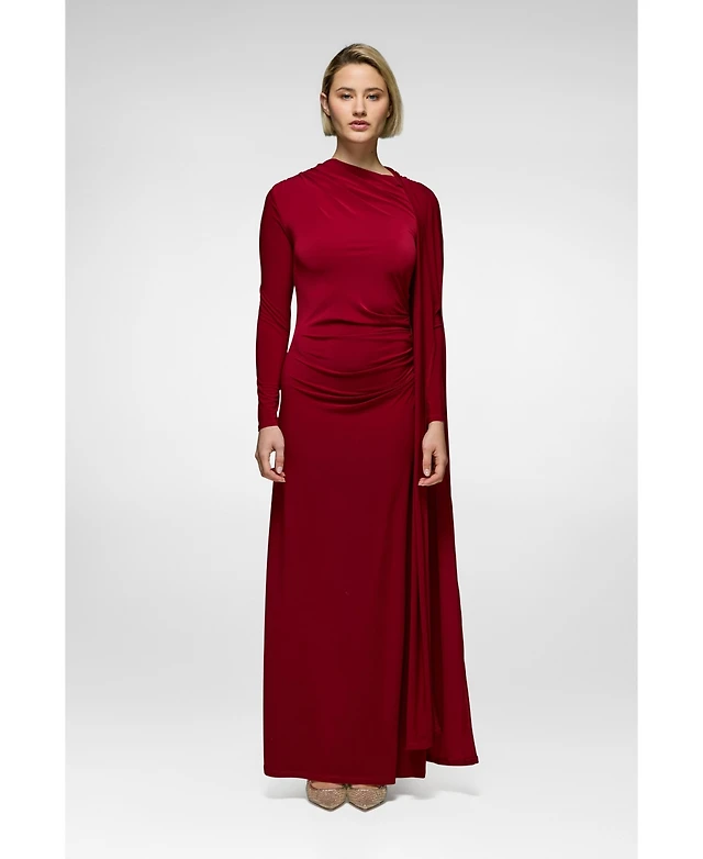 red cape dress zara Zara Red Dress with Cape