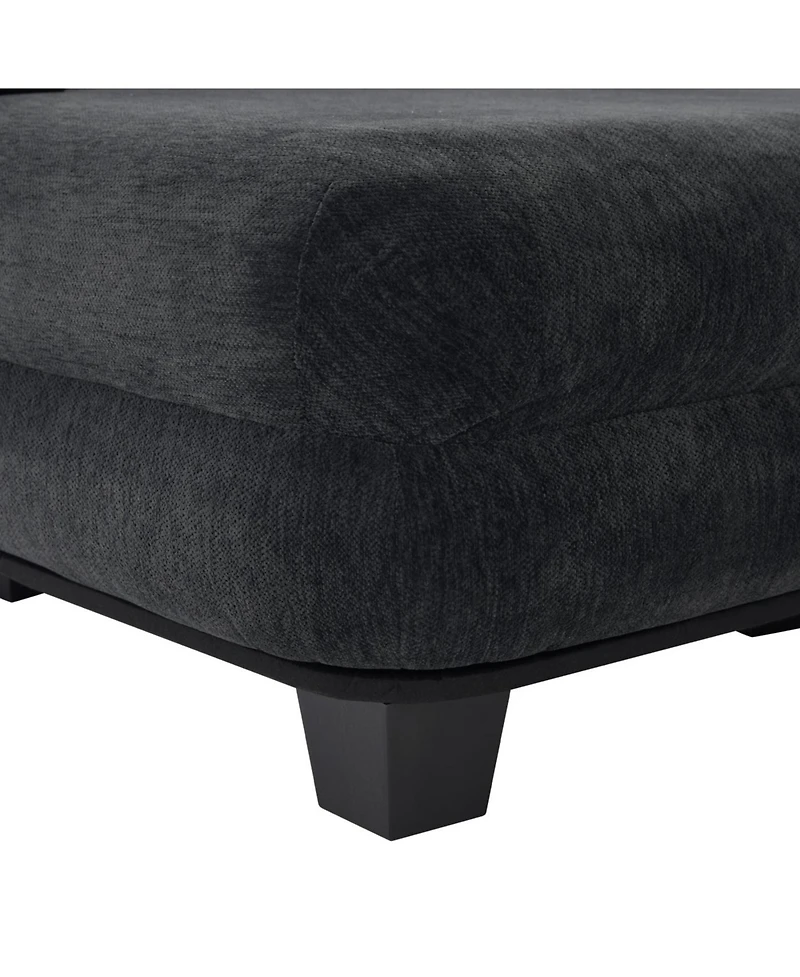 Streamdale Furniture Oversized Chaise Lounge 52.4" Modern Chenille Sofa Bed with Deep Seat, Black