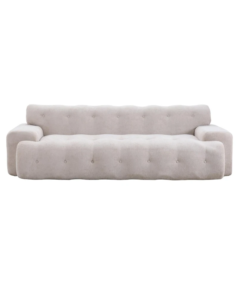 Streamdale Furniture 88" Cloud 3 Seater Boucle Sofa with Button Tufted Comfy Upholstered Couch, Nomad