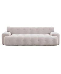 Streamdale Furniture 88" Cloud 3 Seater Boucle Sofa with Button Tufted Comfy Upholstered Couch, Nomad