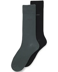Hugo Boss Men's Solid Crew Length Socks, 2-Pack