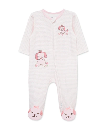 Little Me Baby Girls' Lovely Pups Footed Coverall
