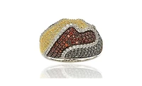 Suzy Levian Sterling Silver Cubic Zirconia Multi-Color Wavy Ring