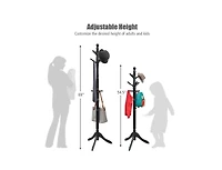 Slickblue Entryway Height Adjustable Coat Stand with 9 Hooks