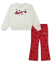 Nike Girls' Toddler 2T-4T Crewneck Top and Leggings, 2-Piece Set