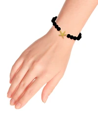 Macy's Picture Jasper Beads and Starfish Charm Gold Plated Stretch Bracelet